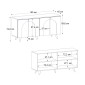 Μπουφές Bono Megapap χρώμα λευκό - sepet oak 150x45x74,6εκ.