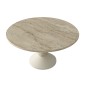 Τραπεζάκι σαλονιού Lepper Megapap χρώμα travertine - sandstone Ø75x39,8εκ.