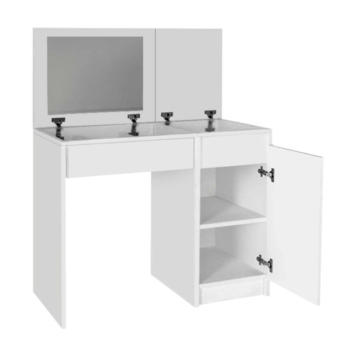 Τουαλέτα με καθρέπτη Huma Megapap χρώμα λευκό 90x45x118,2εκ.