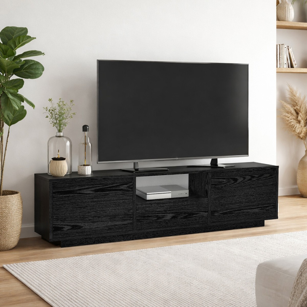 Έπιπλο τηλεόρασης Lumbera Megapap χρώμα sencron black 160x29,5x42εκ.