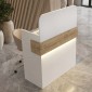 Γραφείο υποδοχής - reception Telmos Megapap με LED χρώμα λευκό - sapphire oak 90x43,6x119,2εκ.
