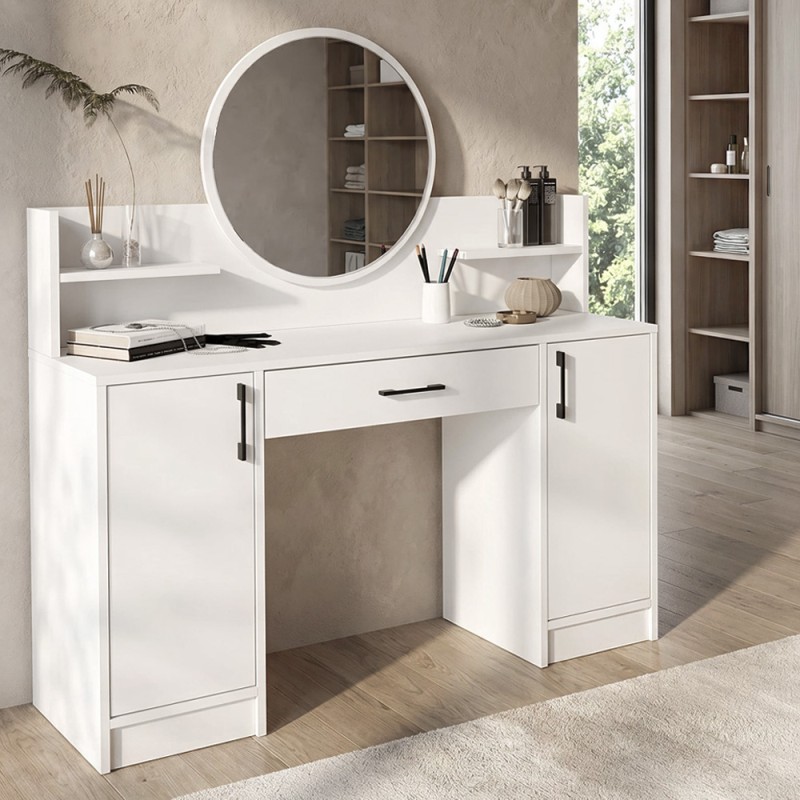 Τουαλέτα με καθρέπτη Talos Megapap χρώμα λευκό 135x40x144,2εκ.
