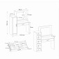 Τουαλέτα με καθρέπτη Kaunos Megapap χρώμα λευκό 123,8x40x148,2εκ.