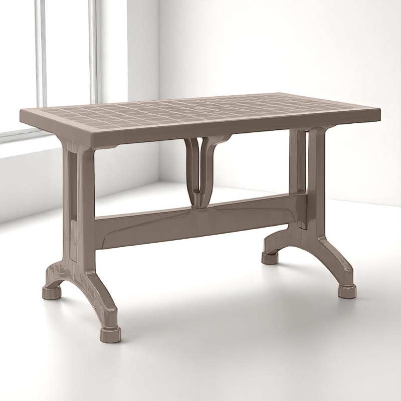 Τραπέζι πολυπροπυλενίου Callan Megapap χρώμα cappuccino 120x70x73εκ.