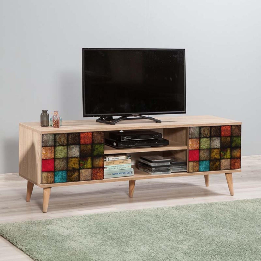 Έπιπλο τηλεόρασης Soho Megapap χρώμα sonoma 140x40x50 εκ.