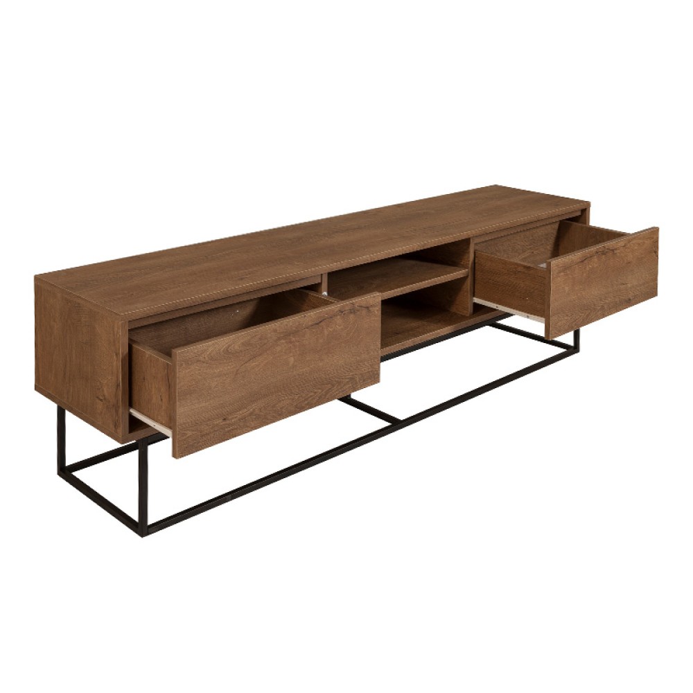 Έπιπλο τηλεόρασης Amedeo Megapap χρώμα καρυδί 180x40x50εκ.