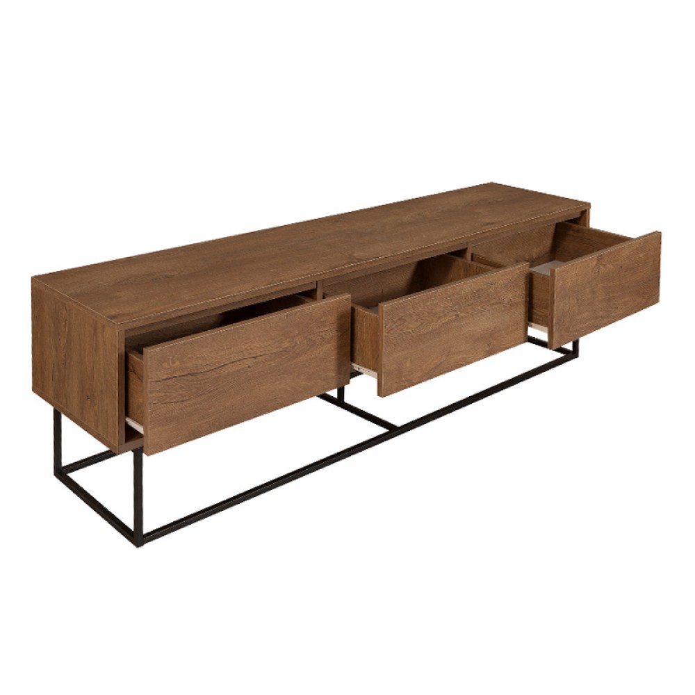 Έπιπλο τηλεόρασης Amedeo Megapap χρώμα καρυδί 180x40x50εκ.