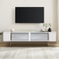 Έπιπλο τηλεόρασης Luxe Megapap χρώμα λευκό - χρυσό 180x30x50εκ.