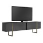 Έπιπλο τηλεόρασης Luxe Megapap χρώμα ανθρακί - χρυσό 180x30x50εκ.