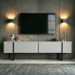 Έπιπλο τηλεόρασης Luxe Megapap χρώμα λευκό - μαύρο 180x30x50εκ.
