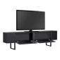 Έπιπλο τηλεόρασης Luxe Megapap χρώμα black wood 180x30x50εκ.