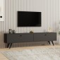 Έπιπλο τηλεόρασης Paris Megapap χρώμα ανθρακί 160x25x35εκ.