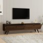 Έπιπλο τηλεόρασης Paris Megapap χρώμα καρυδί 160x25x35εκ.