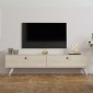 Έπιπλο τηλεόρασης Paris Megapap χρώμα travertine 160x25x35εκ.