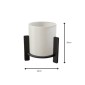 Φωτιστικό επιτραπέζιο Pine Megapap E27 Mdf - ύφασμα Pvc χρώμα μαύρο - κρεμ Ø20x20εκ.