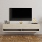 Έπιπλο τηλεόρασης επιτοίχιο Arges Megapap χρώμα travertine 140x29,6x30εκ.