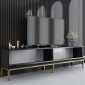 Έπιπλο τηλεόρασης Lord Megapap χρώμα μαύρο - χρυσό 180x30x47εκ.