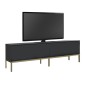 Έπιπλο τηλεόρασης Lord Megapap χρώμα μαύρο - χρυσό 180x30x47εκ.