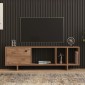 Έπιπλο τηλεόρασης Folsom Megapap χρώμα atlantic pine 140x29,9x45εκ.