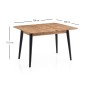 Τραπέζι Dolunay Megapap επεκτεινόμενο χρώμα atlantic pine - μαύρο 100x60(120x100)x79,5εκ.