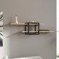 Ραφιέρα τοίχου Mone Megapap χρώμα sapphire oak - μαύρο 120x18x30εκ.