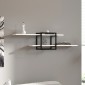 Ραφιέρα τοίχου Mone Megapap χρώμα λευκό - μαύρο 120x18x30εκ.