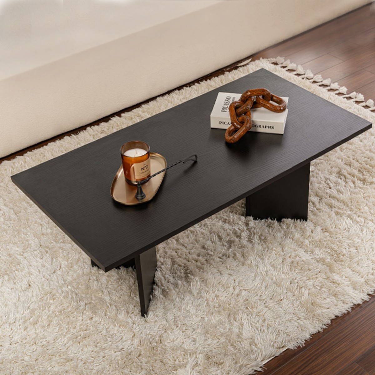 Τραπεζάκι σαλονιού Sabin Megapap χρώμα black wood 119x60x40εκ.