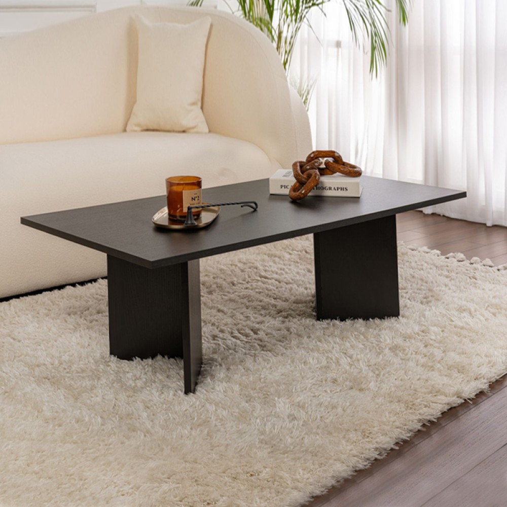 Τραπεζάκι σαλονιού Sabin Megapap χρώμα black wood 119x60x40εκ.