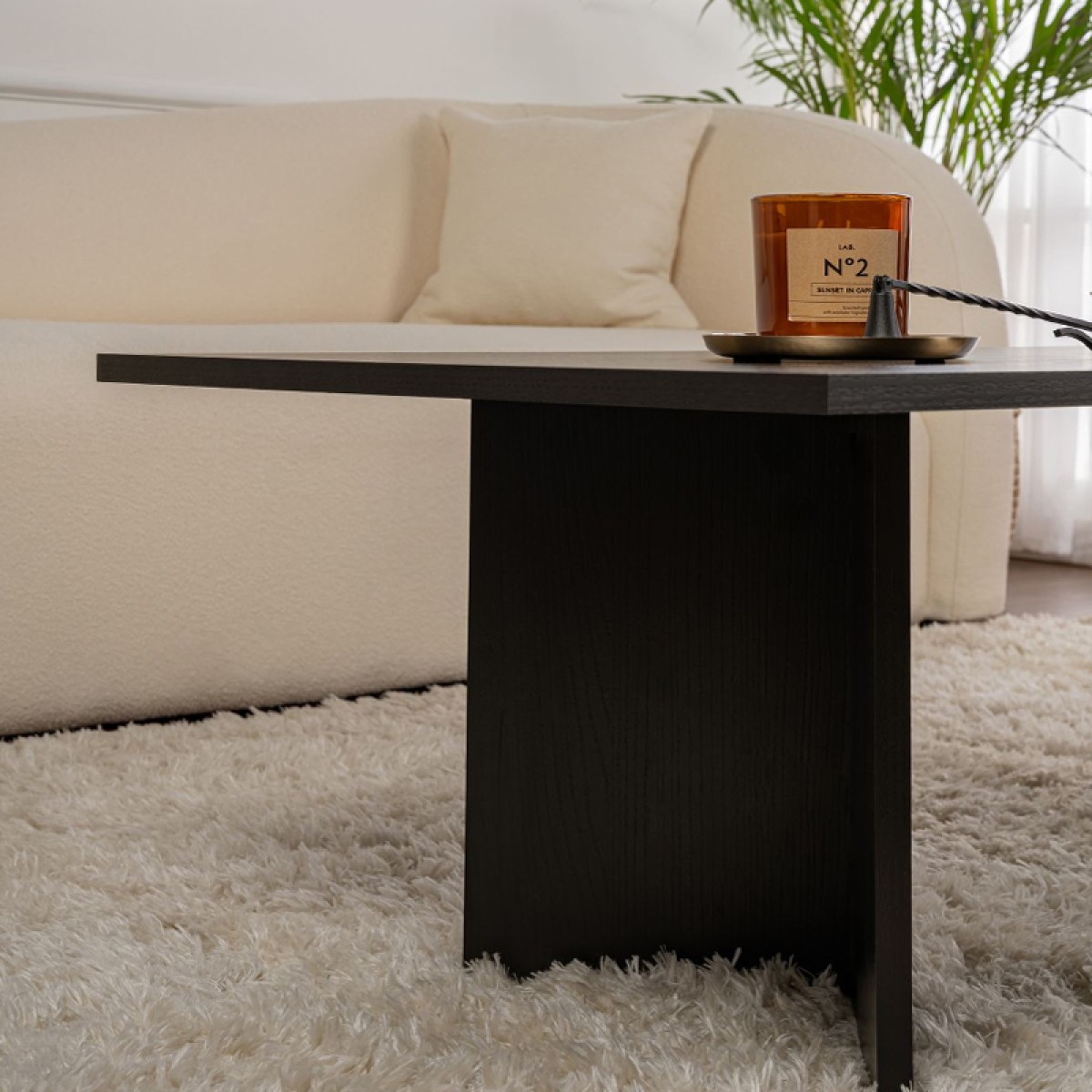 Τραπεζάκι σαλονιού Sabin Megapap χρώμα black wood 119x60x40εκ.