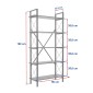 Βιβλιοθήκη Elysian Megapap χρώμα λευκό - χρυσό 90x33,5x180εκ.