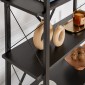 Βιβλιοθήκη Elysian Megapap χρώμα black wood 90x33,5x180εκ.