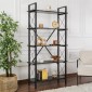 Βιβλιοθήκη Elysian Megapap χρώμα black wood 90x33,5x180εκ.