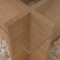 Τραπεζάκι σαλονιού Vetrino Megapap γυάλινο χρώμα honey oak 105x65x40εκ.