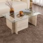 Τραπεζάκι σαλονιού Vetrino Megapap γυάλινο χρώμα travertine 105x65x40εκ.