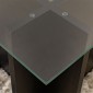 Τραπεζάκι σαλονιού Vetrino Megapap γυάλινο χρώμα black wood 105x65x40εκ.
