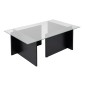 Τραπεζάκι σαλονιού Vetrino Megapap γυάλινο χρώμα black wood 105x65x40εκ.