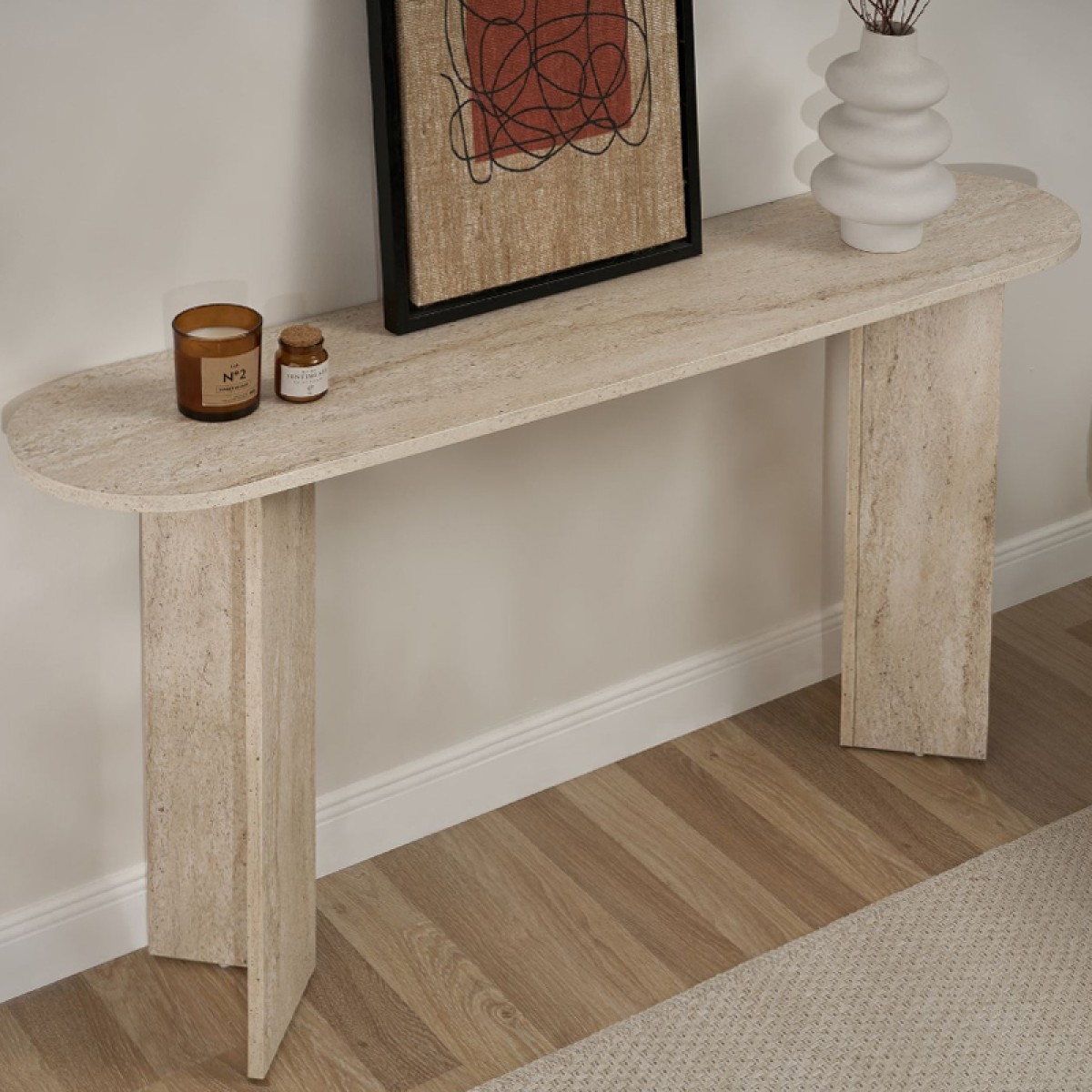 Κονσόλα Sira Megapap χρώμα travertine 150x35x75εκ.