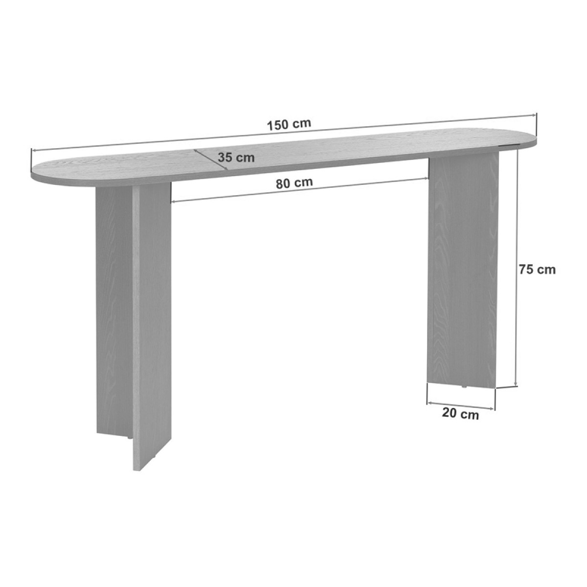 Κονσόλα Sira Megapap χρώμα travertine 150x35x75εκ.