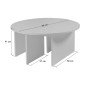 Τραπεζάκι σαλονιού σετ 2 τμχ Moira Megapap χρώμα γκρι σκυροδέματος Ø90x41εκ.