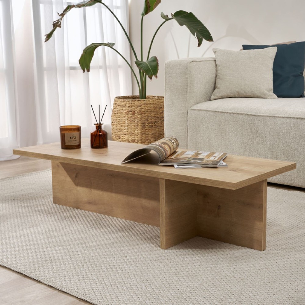 Τραπεζάκι σαλονιού Harbor Megapap χρώμα sapphire oak 120x45x30εκ.