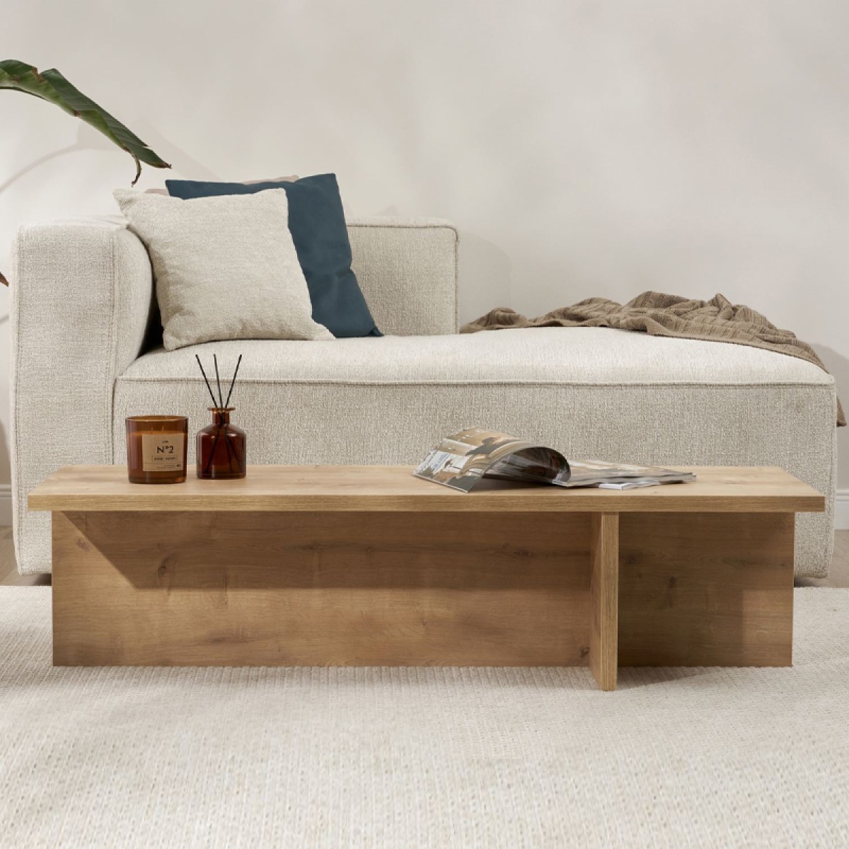 Τραπεζάκι σαλονιού Harbor Megapap χρώμα sapphire oak 120x45x30εκ.