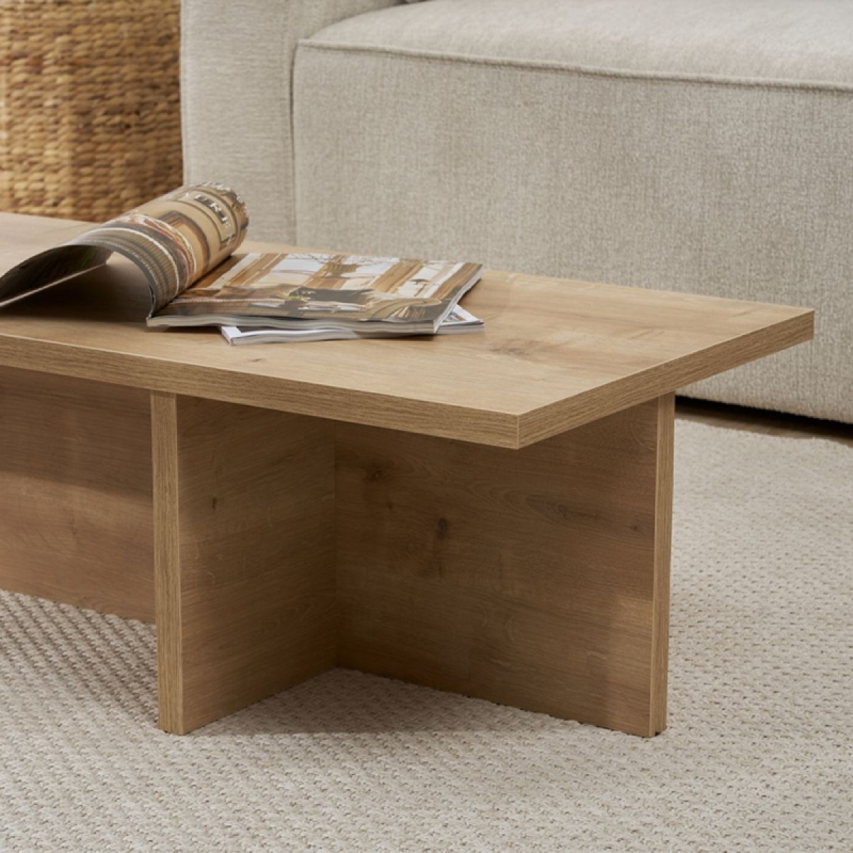 Τραπεζάκι σαλονιού Harbor Megapap χρώμα sapphire oak 120x45x30εκ.