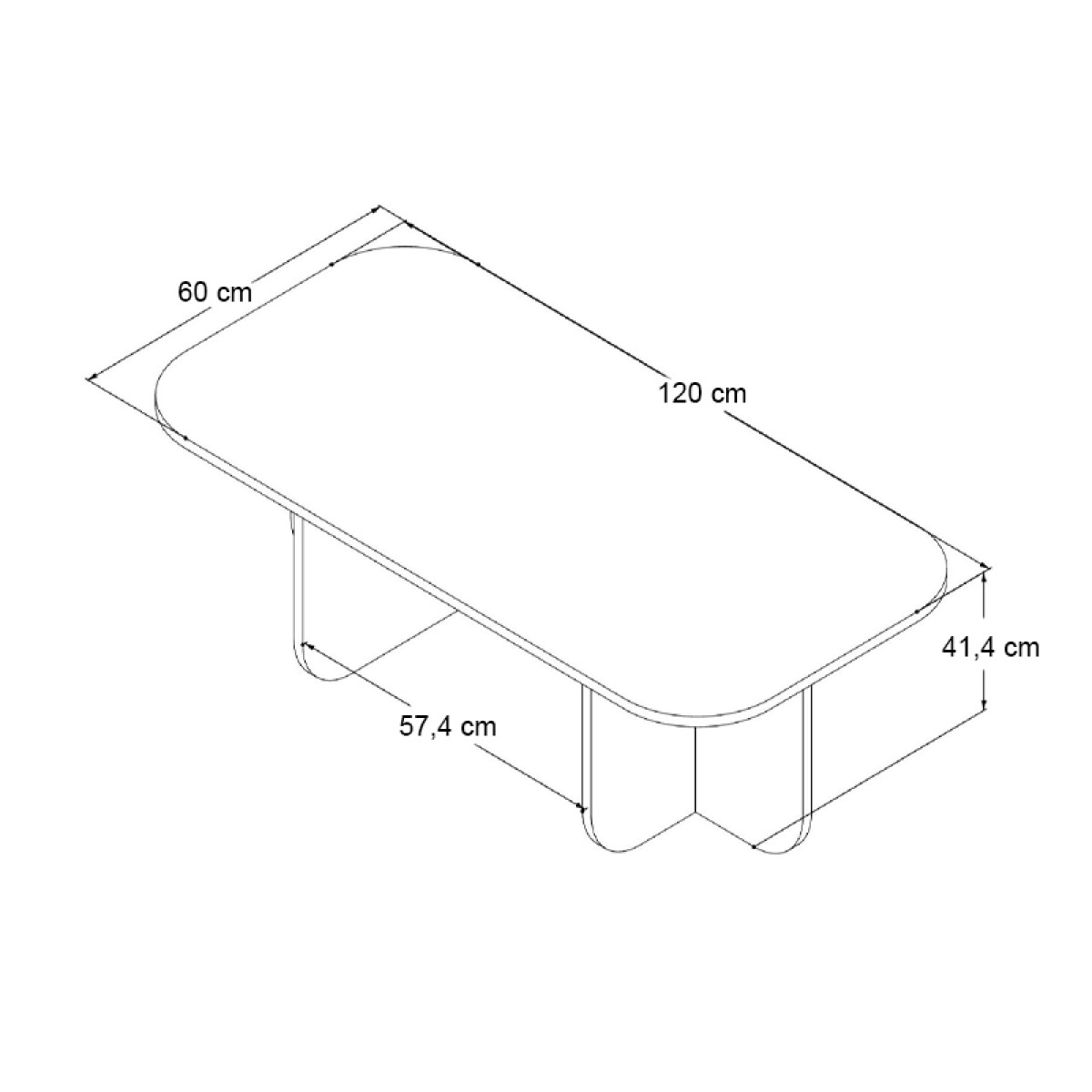 Τραπεζάκι σαλονιού Becaj Megapap χρώμα sapphire oak 120x60x41,4εκ.