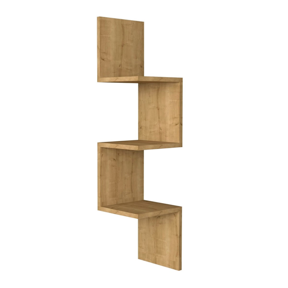 Ραφιέρα τοίχου γωνιακή Zikzak Megapap χρώμα sapphire oak 25x25x105,4εκ.