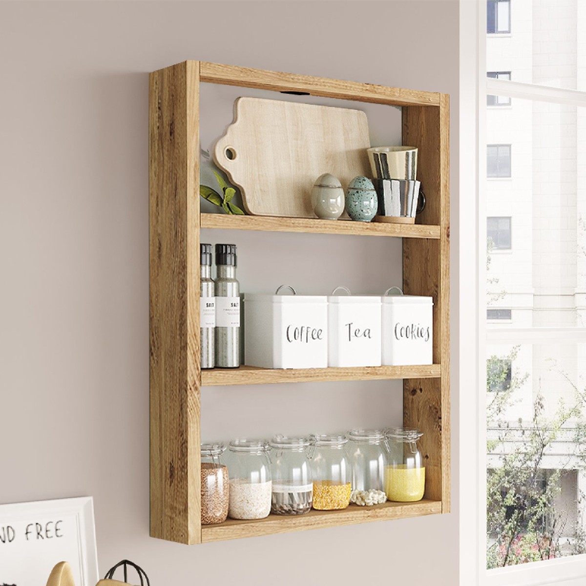 Ραφιέρα τοίχου Prena Megapap χρώμα atlantic pine 43,2x9x60εκ.