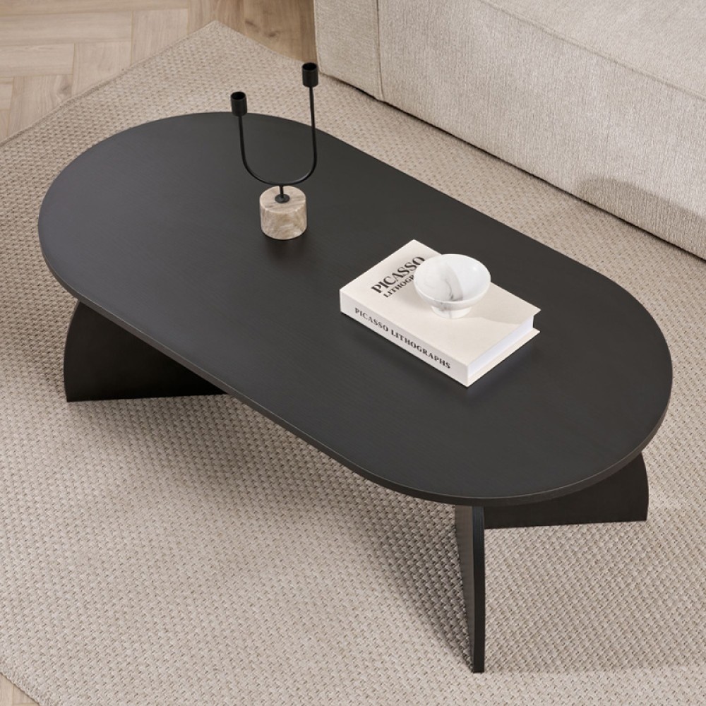 Τραπεζάκι σαλονιού Melina Megapap χρώμα black wood 120x60x40εκ.
