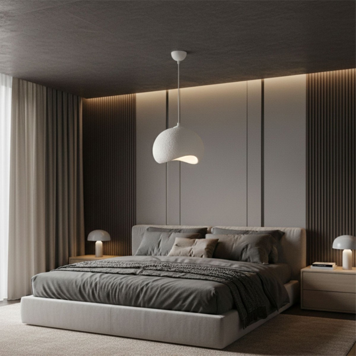 Φωτιστικό οροφής Yontu Megapap E27 fiberglass μονόφωτο χρώμα λευκό 34x29x120εκ.
