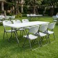 Τραπέζι catering - συνεδρίου Capri Megapap πτυσσόμενο - μονοκόμματη επιφάνεια χρώμα λευκό του πάγου 198x90x74εκ.