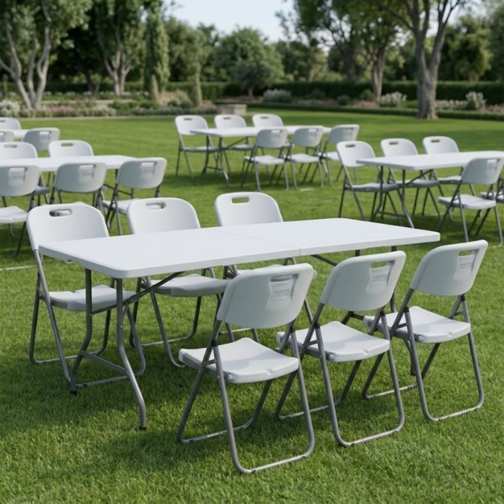 Καρέκλα catering - συνεδρίου Capri Megapap πτυσσόμενη χρώμα λευκό του πάγου 45x50x88εκ.