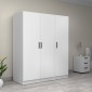 Ντουλάπα ρούχων Victoria Megapap τρίφυλλη χρώμα λευκό 150x60x181εκ.